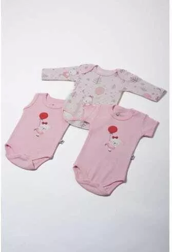 Εβίτα Σετ Βρεφικό Φορμάκι Εσώρουχο Ρόζ 3τμχ