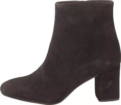 Moods Shoes 3060 Suede Γυναικεία Μποτάκια Αστραγάλου με Μεσαίο Τακούνι Μαύρο