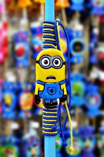 Πασχαλινή Λαμπάδα Στρογγυλή Χειροποίητη Κίτρινο