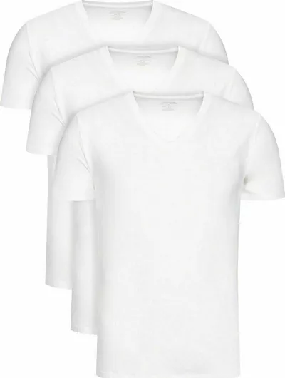 Calvin Klein Ανδρικές Φανέλες Κοντομάνικες Λευκό 3 Τεμάχια