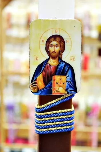 Πασχαλινή Λαμπάδα Στρογγυλή 25cm.