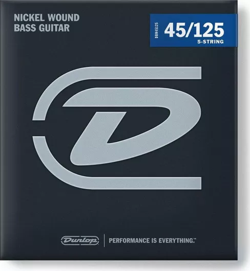 Dunlop Nickel Wound Bass Guitar Strings, 45-125 Gauge