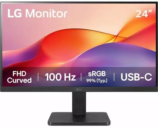 LG 24U421A-B VA HDR Curved Monitor 24" FHD 1920x1080 με Χρόνο Απόκρισης 5ms GTG