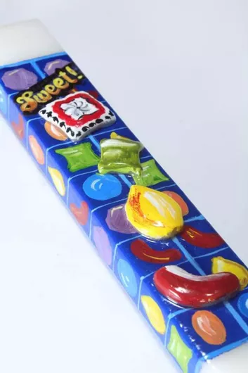 Πασχαλινή Λαμπάδα Πλακέ 25cm. Μπλε