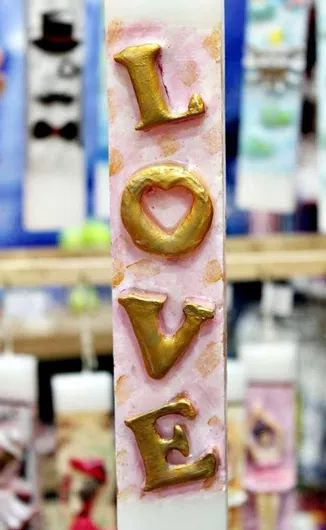 Πασχαλινή Λαμπάδα Στρογγυλή Ροζ