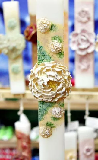 Πασχαλινή Λαμπάδα Στρογγυλή Πράσινο