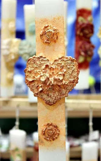 Πασχαλινή Λαμπάδα Στρογγυλή Κόκκινο