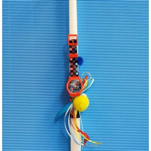 Χειροποίητη Λαμπάδα Ρολόι Χειρός Κατασκευαστής: Διάφορα Σχέδια, Κωδικός: 25037, Διαστάσεις: , Ποσότητα: , Χρώμα: 