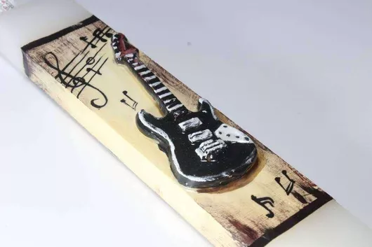 Πασχαλινή Λαμπάδα Στρογγυλή Ηλcmτρικη Κιθαρα