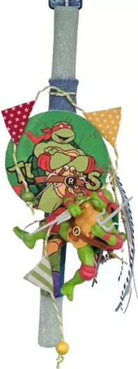 Πασχαλινή Λαμπάδα Στρογγυλή Χειροποίητη Πράσινο