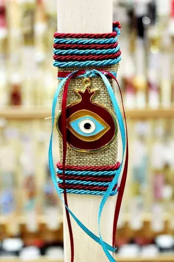 Πασχαλινή Λαμπάδα στρογγυλή 25cm. ροζ