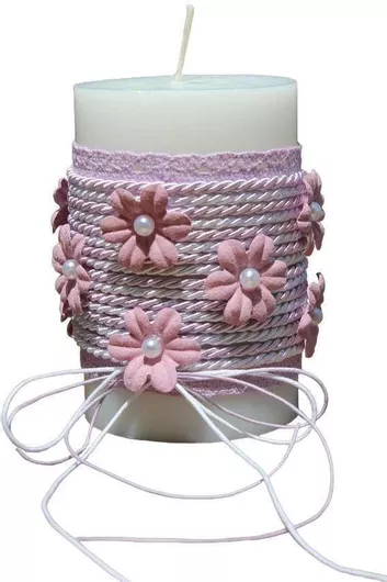 Αρωματικό Κερί Χειροποίητο Λουλούδια 65x10 0516030 Λιλά