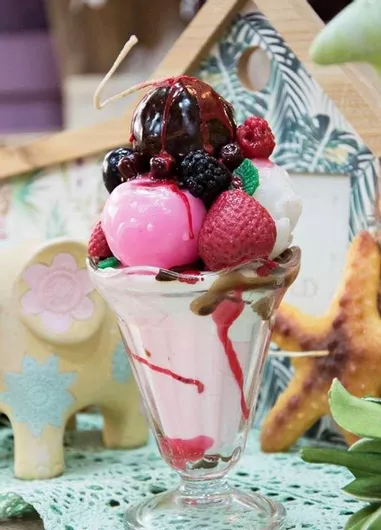 Κέρινο Παγωτό Μπάλες Ποτήρι 11x18cm