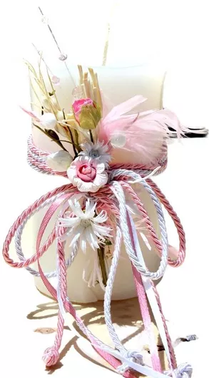 Αρωματικό Κερί Χειροποίητο Τυλιχτό Σύνθεση Λουλούδι 1812 9x15 Cm Ροζ