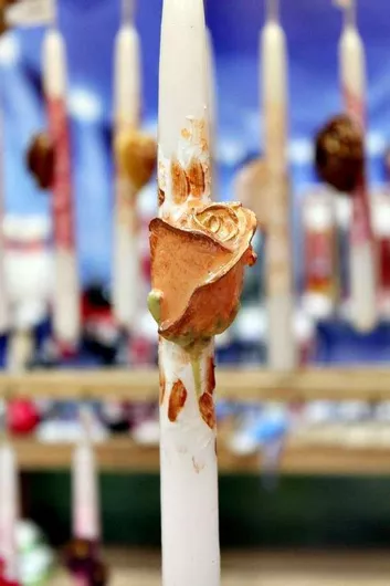 Πασχαλινή Λαμπάδα Στρογγυλή Ροζ