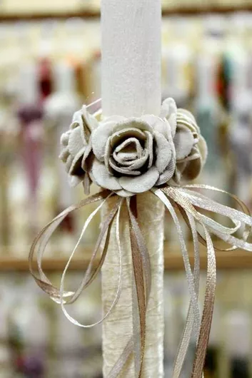 Πασχαλινή Λαμπάδα Στρογγυλή Ροζ