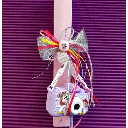 Χειροποίητη Λαμπάδα Φωτογραφική Μηχανή place Unicorn 25076 Διαστάσεις, Ποσότητα, Χρώμα