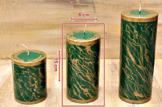 Κερί Marble 8χ15 Πράσινο Χρυσό