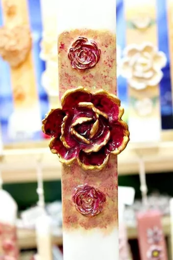 Πασχαλινή Λαμπάδα Στρογγυλή Ροζ