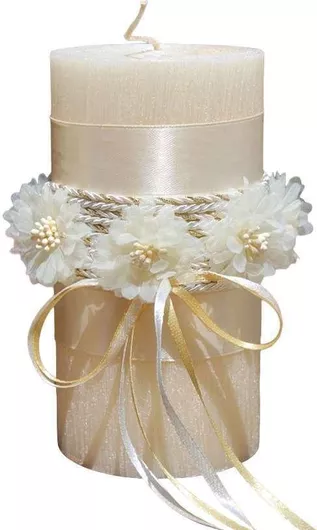 Σαγρέ Χειροποίητο Κερί Λουλούδια 8x15 0516144 Εκρού