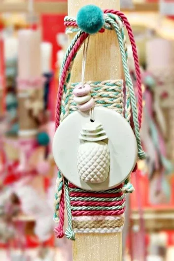 Πασχαλινή Λαμπάδα Στρογγυλή Μπλε