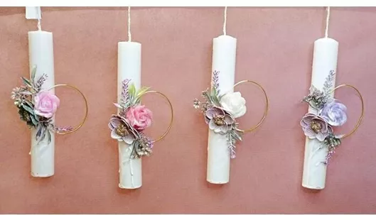 Λαμπάδα Αρωματική Τριαντάφυλλο Στρογγυλό Κερί Κοντό place 24067 Διαστάσεις, Ποσότητα, Χρώμα