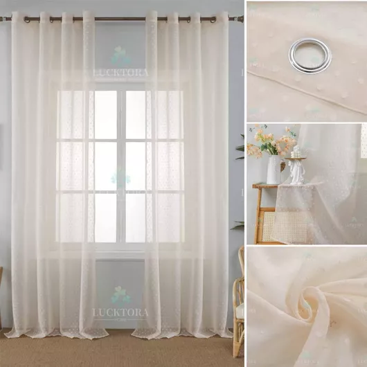 Κουρτίνα με Τρουκς Μπεζ 140x285cm