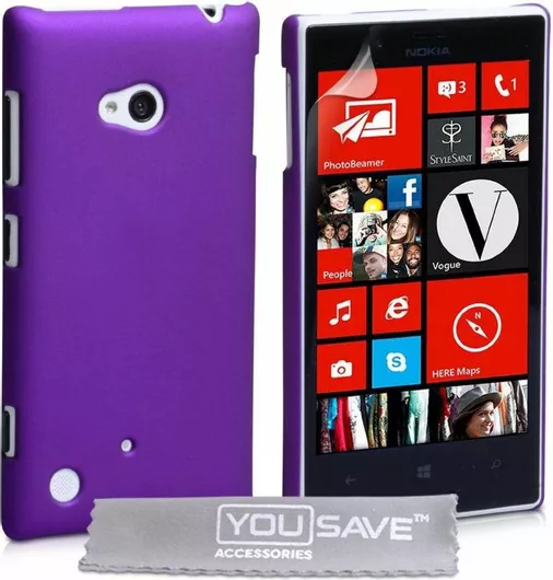 YouSave Hard Hybrid Cover Πλαστική Θήκη NO-KA01-Z252Purple + Screen Protector Nokia Lumia 720
