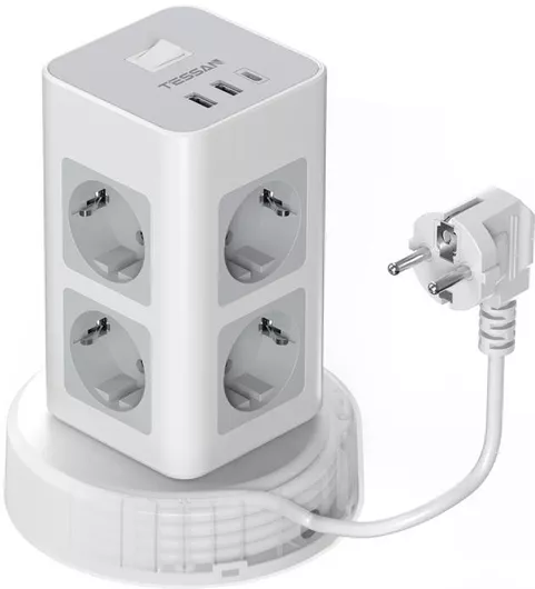 Tessan Smart Πολύπριζο 8 Θέσεων με Καλώδιο 2m