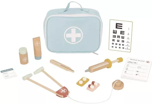 Tooky Toys Παιδικό Ιατρικό Σετ Σετ Βαλιτσακι από Ξύλο για 3+ Ετών 11τμχ
