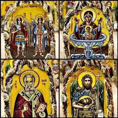 Χειροποίητη Κέρινη Αγιογραφία Επιλογή Αγίου 26x16x5 Cm