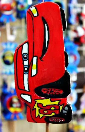 Πασχαλινή Λαμπάδα Στρογγυλή Χειροποίητη 20cm. Αυτοκίνητα