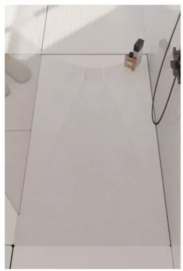 Ντουζιέρα Tema Ορθογώνια Inox 80x80cm GLASS STONE WHITE