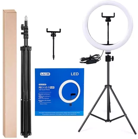 Ring Light 36cm με Τρίποδο Δαπέδου & Βάση για Κινητό
