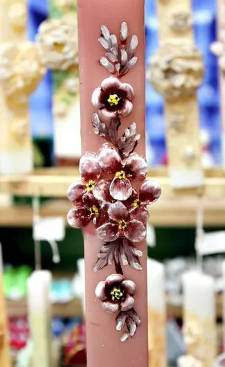 Πασχαλινή Λαμπάδα Στρογγυλή Κόκκινο