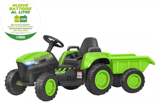 Παιδικό Τρακτέρ Ηλεκτροκίνητο με Καρότσα 12 Volt Πράσινο