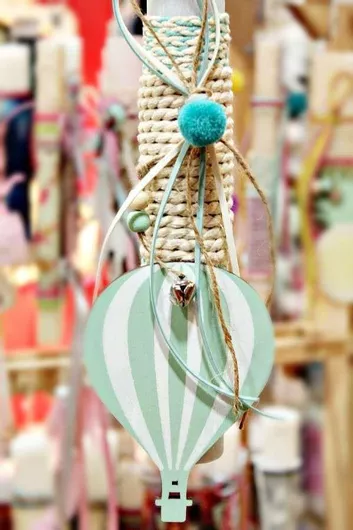 Πασχαλινή Λαμπάδα Στρογγυλή Μπλε