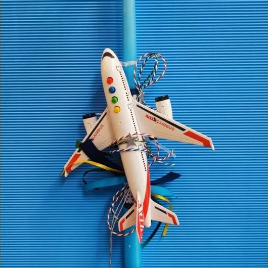 Λαμπάδα Χειροποίητη place Μεταλλικό Αεροπλάνο 25003 Διαστάσεις, Ποσότητα, Χρώμα