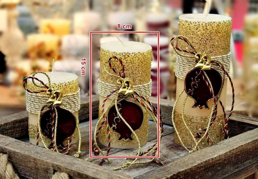 Αρωματικό Κερί 8*15 Στολισμό Ρόδι Μπορντώ