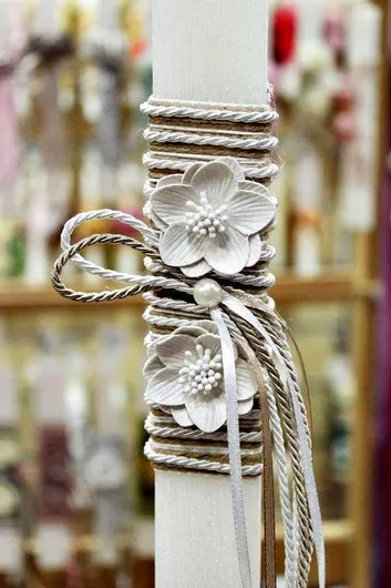 Πασχαλινή Λαμπάδα Στρογγυλή 25cm. Λευκό