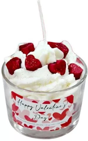 Αρωματικό Κερί Σόγιας Καρδούλες Ποτήρι Small Φ82 X 58 Cm Κόκκινο