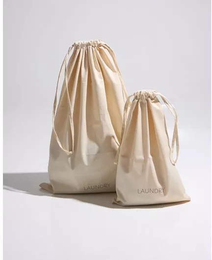 Καλάθι Απλύτων Θήκη Άπλυτα Γκρεζ Εκτύπωση Laundry Dutch 3 Διαστάσεις 35x44cm Εκρού