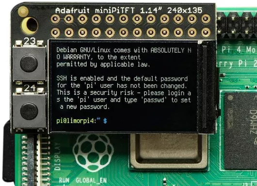 Adafruit Mini PiTFT 1.3" 135x240 Color TFT Display Add-on for Raspberry Pi
