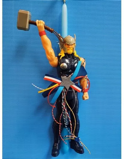 Λαμπάδα Χειροποίητη Thor  Place 25021  30cm  1 τεμάχιο  Πολύχρωμο