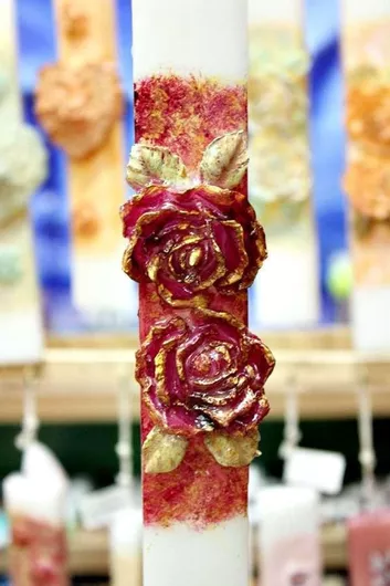 Πασχαλινή Λαμπάδα στρογγυλή ροζ