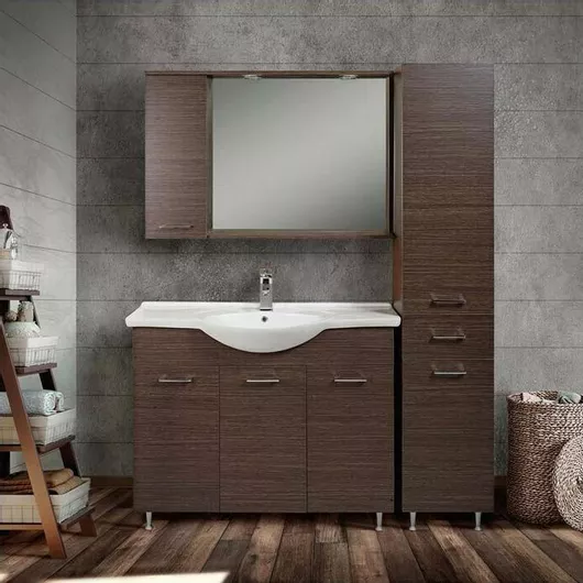 Πάγκος Μπάνιου Mabo Economy 45 Laminate (4298) με Νιπτήρα & Καθρέπτη Μ45xΒ50xΥ87cm γκρι