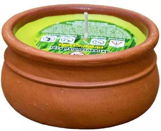 Πήλινο Μεσαίο 14*5 Αντικουνουπικό Κερί Citronella