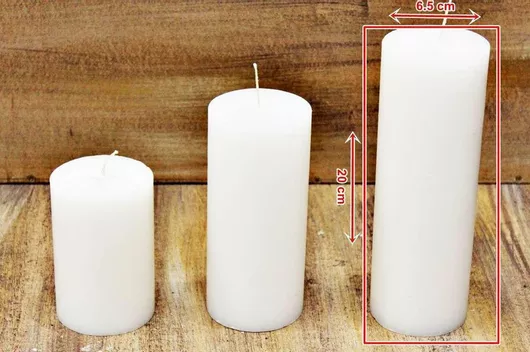 Κερί 6.5χ20 Λευκό