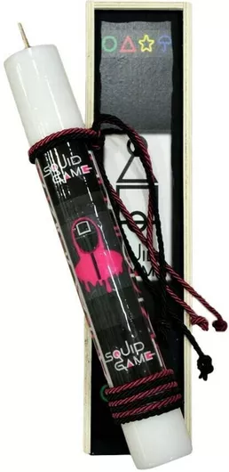 Πασχαλινή Λαμπάδα Στρογγυλή με Κουτί 28cm. Μαύρο