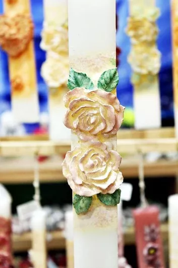 Πασχαλινή Λαμπάδα Στρογγυλή Ροζ